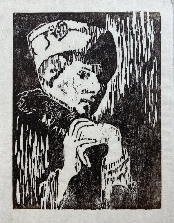 Looking Glass (print). 2010. Woodcut. 6 3/4 x 8 3/4 in. (17.1 x 22.2 cm).