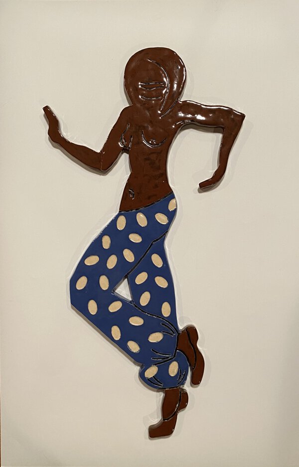 Dancing Colors Series (Clio). 2010. Ceramic. 24 x 13 x 3/4 in. (76.2 x 25.4 x 1.9 cm).